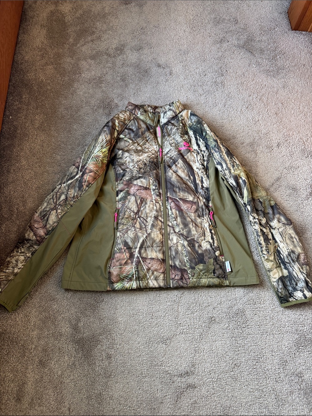 Mossy Oak Realtree Thinsulate Camo Hunting Jacket Full Zip Brown Green SIZE 2XL